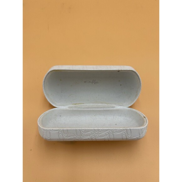 Oakley White Embossed Leatherette Hard Clamshell Protective Sunglasses Case - Picture 1 of 2